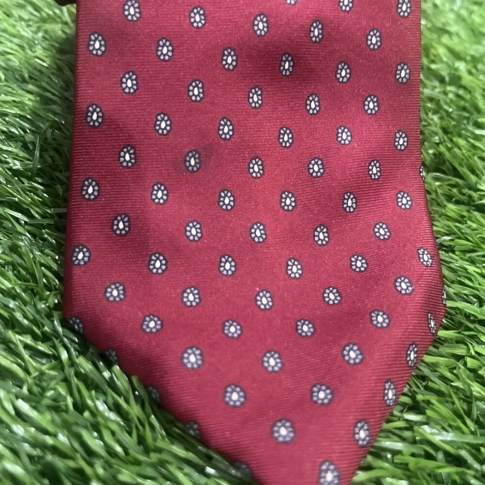 Liberty London Men's Vintage Silk Tie Red Blue Flower Made in USA 3 X 58